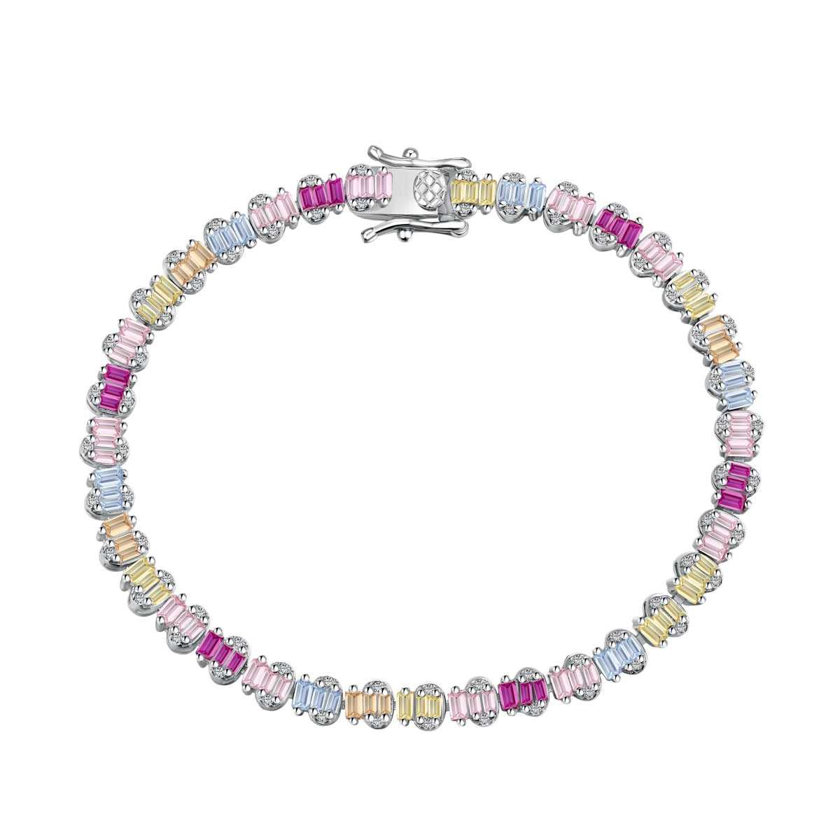 [Royal Jewellery]Delicate Colorful Emerald Cut Party Bracelet