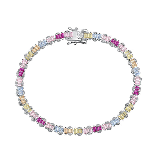 [Royal Jewellery]Delicate Colorful Emerald Cut Party Bracelet