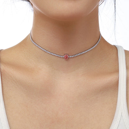 [Royal Jewellery]1.0 carat Unique Pear Cut Tennis Necklace