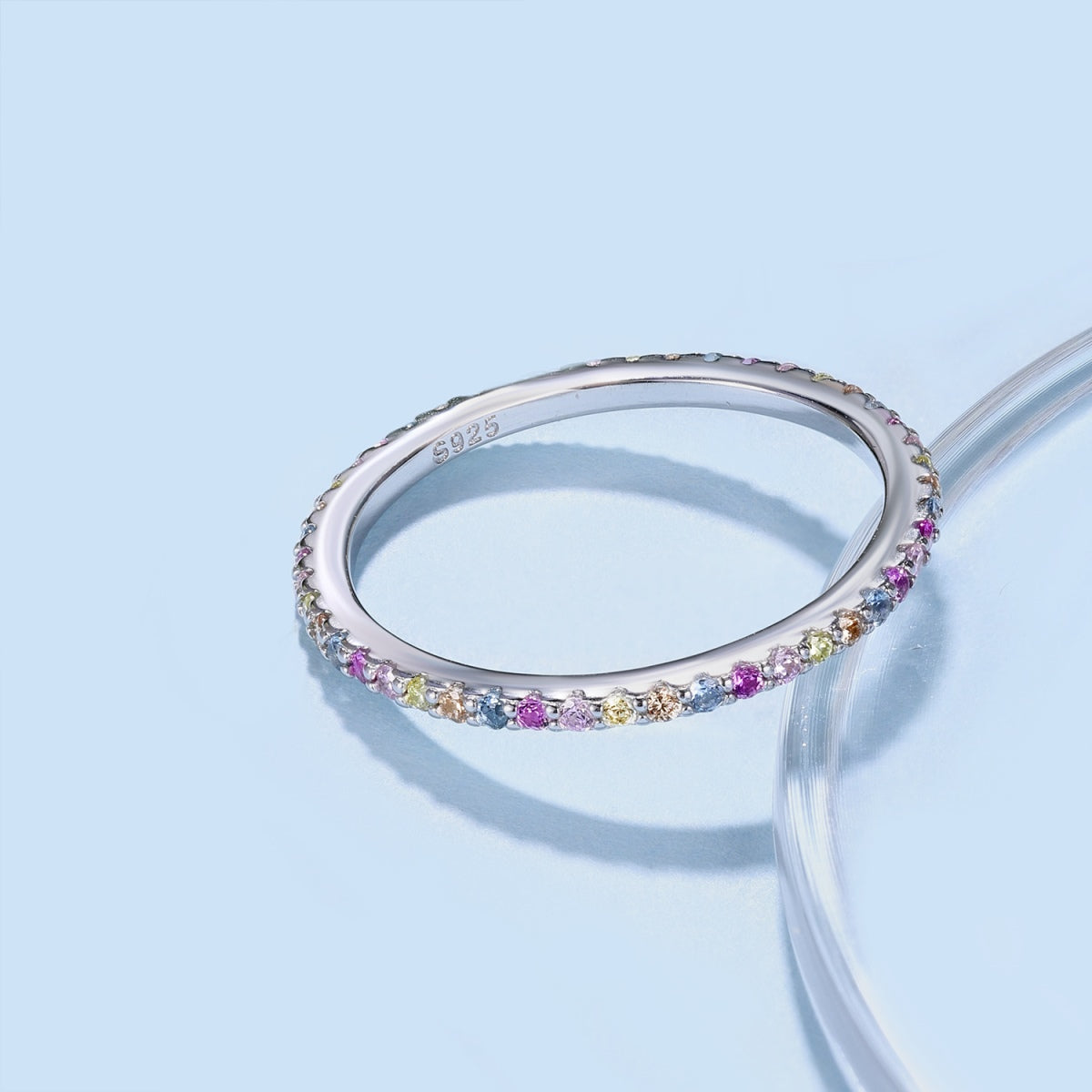 [Royal Jewellery]Ornate Colorful Round Cut Tennis Ring