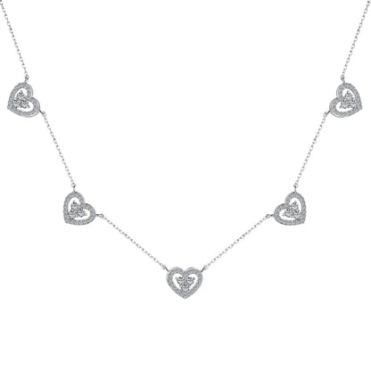 [Royal Jewellery]Sparkling Five Heart Necklace