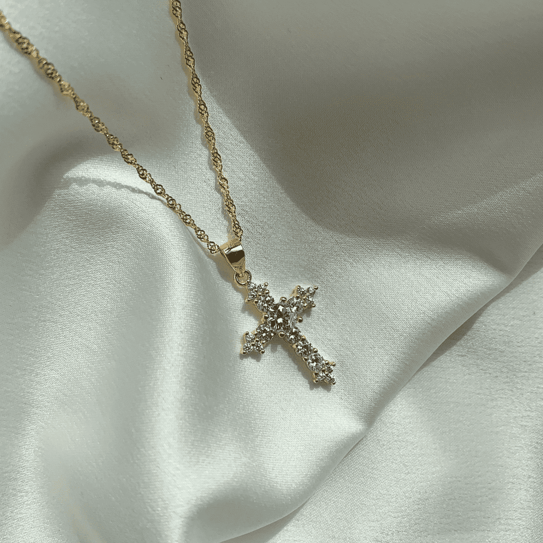 [Royal Jewellery]Delicate Cross Shape Necklace