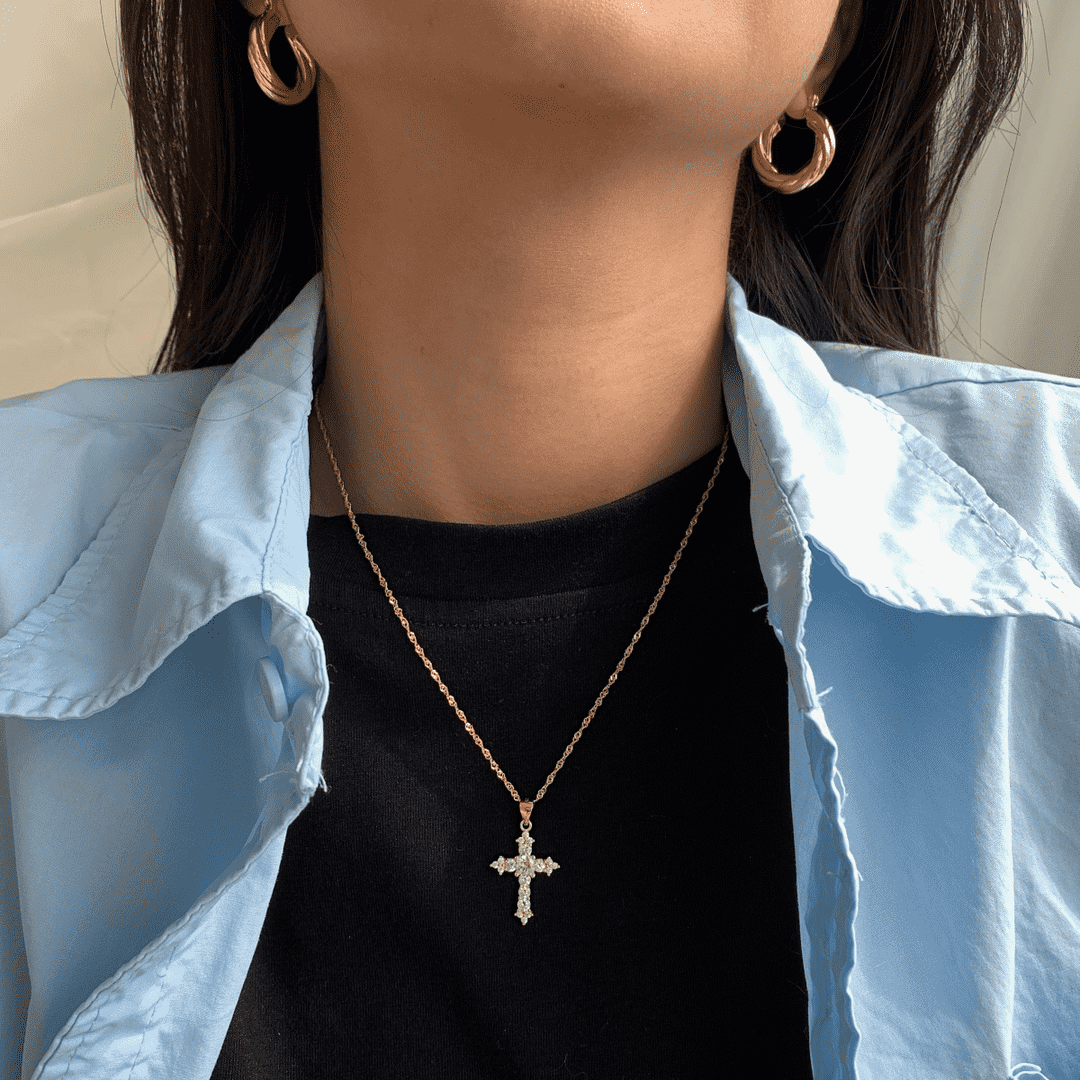 [Royal Jewellery]Delicate Cross Shape Necklace