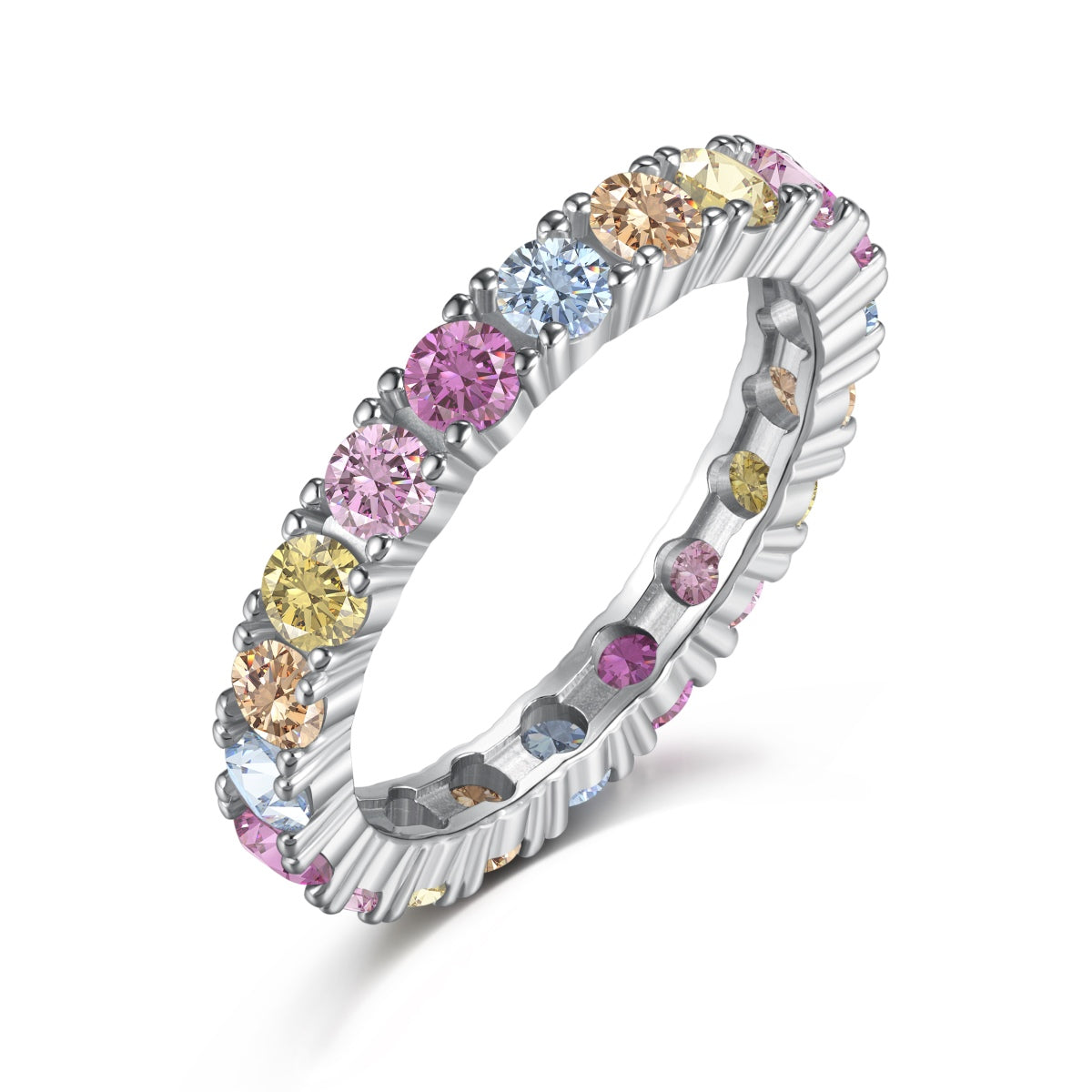[Royal Jewellery]Dazzling Lustrous Round Cut Tennis Ring