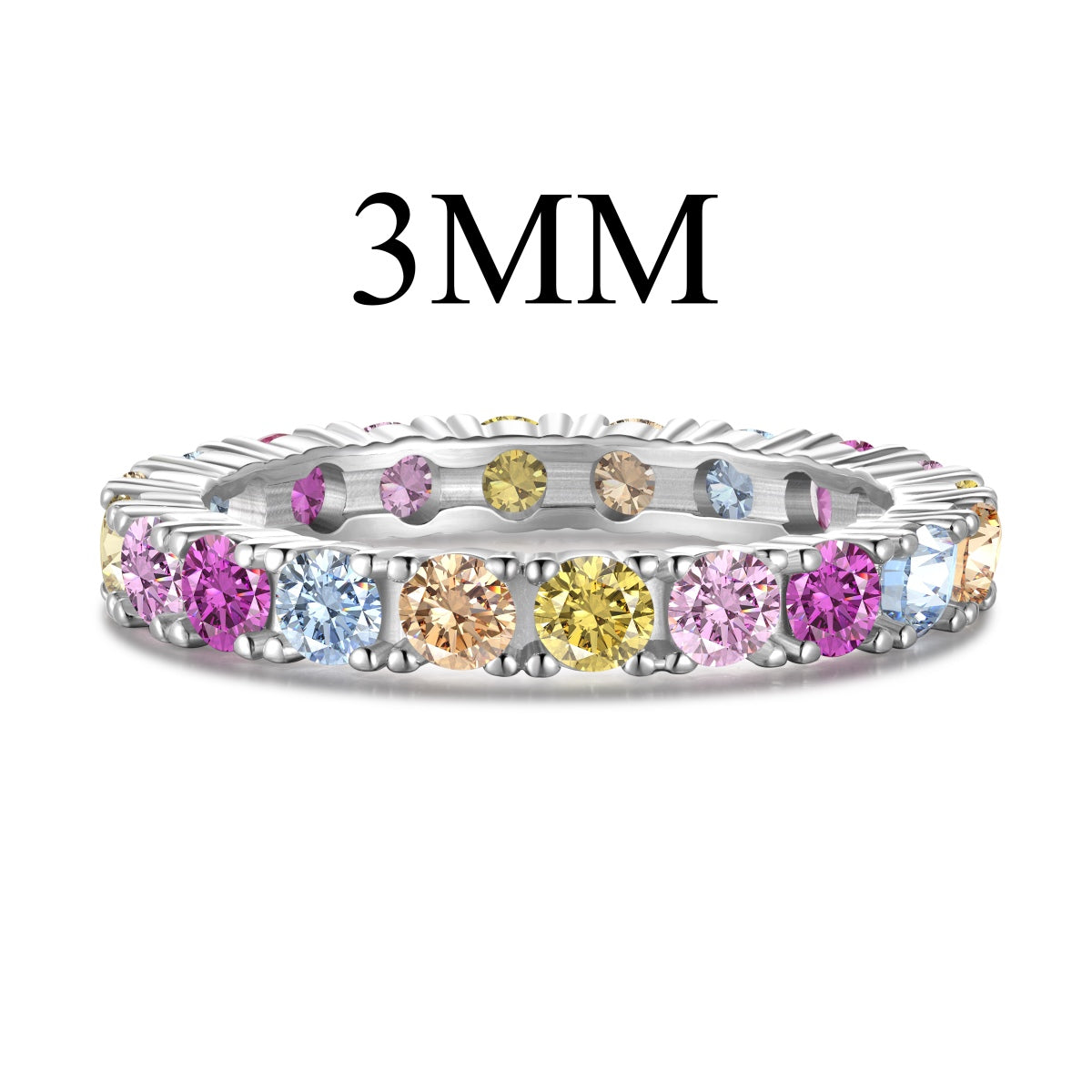 [ROYAL]Dazzling Lustrous Round Cut Tennis Ring