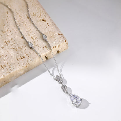 [Royal Jewellery]Dazzling Pear Cut Necklace
