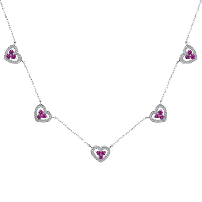 [Royal Jewellery]Sparkling Five Heart Necklace
