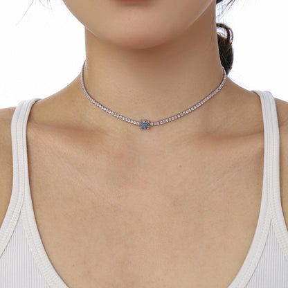 [Royal Jewellery]1.0 Carat Shining Oval Cut Necklace
