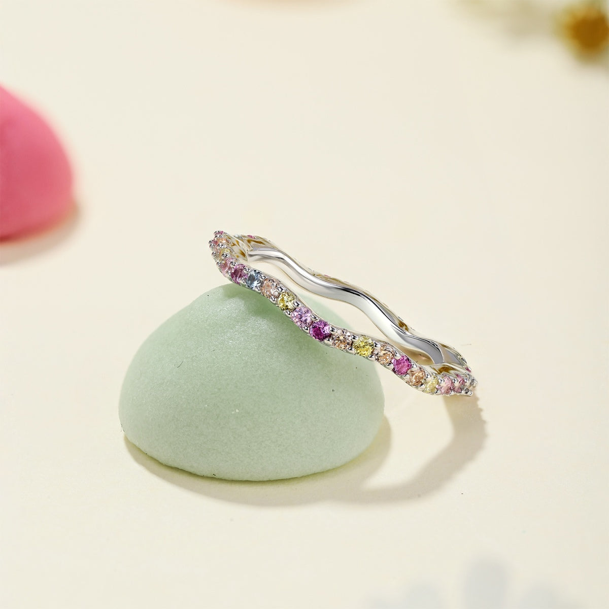 [ROYAL]Dainty Colorful Round Cut Party Ring