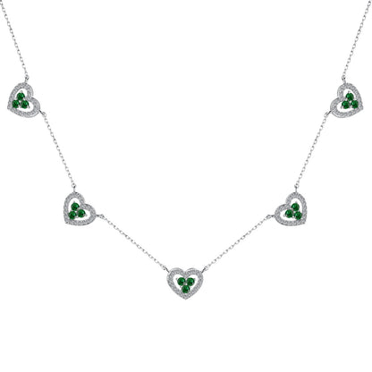 [Royal Jewellery]Sparkling Five Heart Necklace