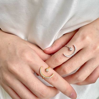 [Royal Jewellery]Eternity Moon & Star Ring