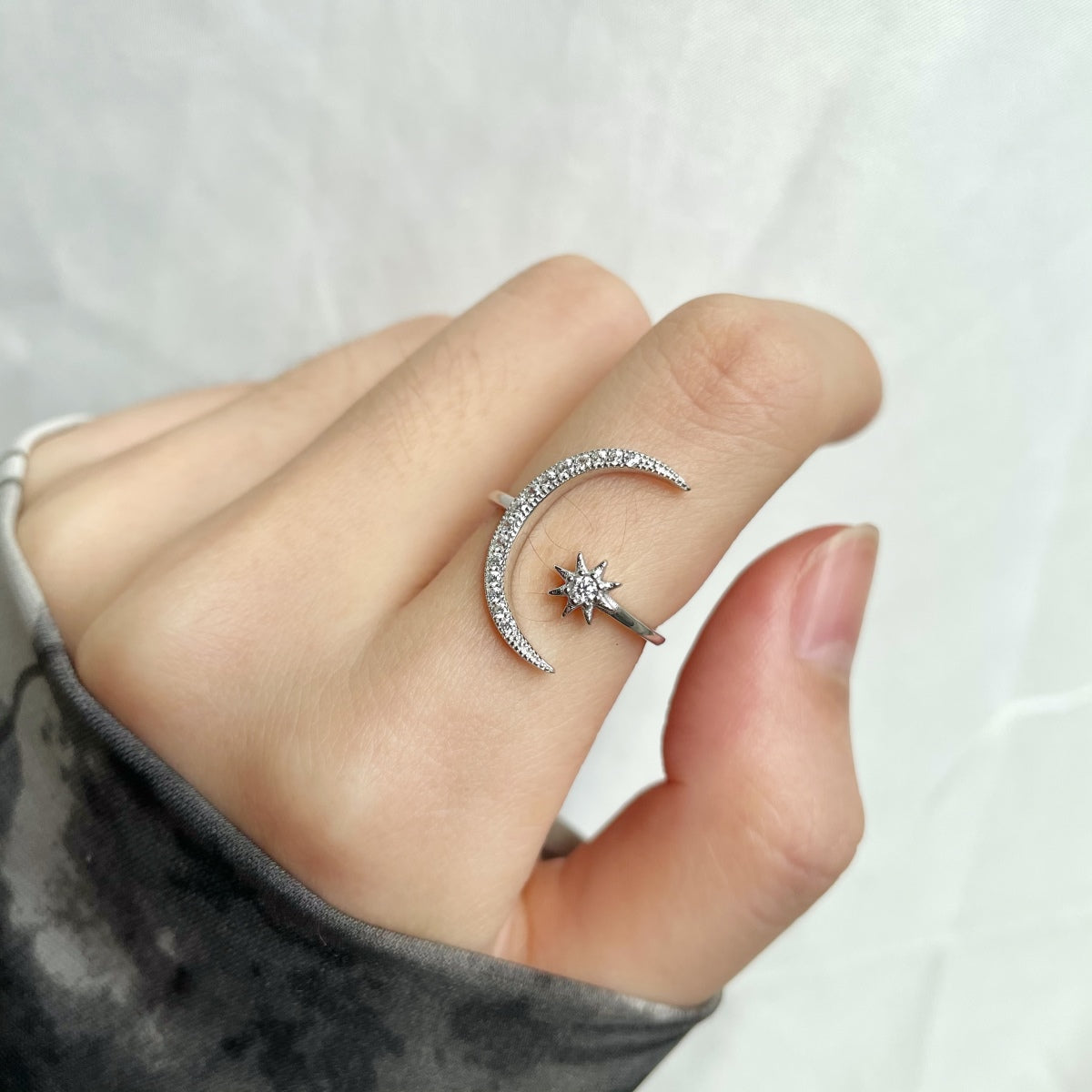 [Royal Jewellery]Eternity Moon & Star Ring