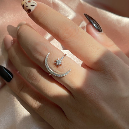 [Royal Jewellery]Eternity Moon & Star Ring
