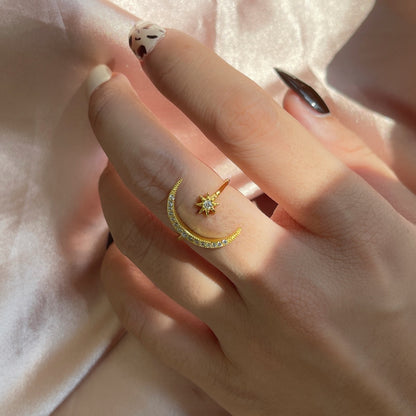 [Royal Jewellery]Eternity Moon & Star Ring