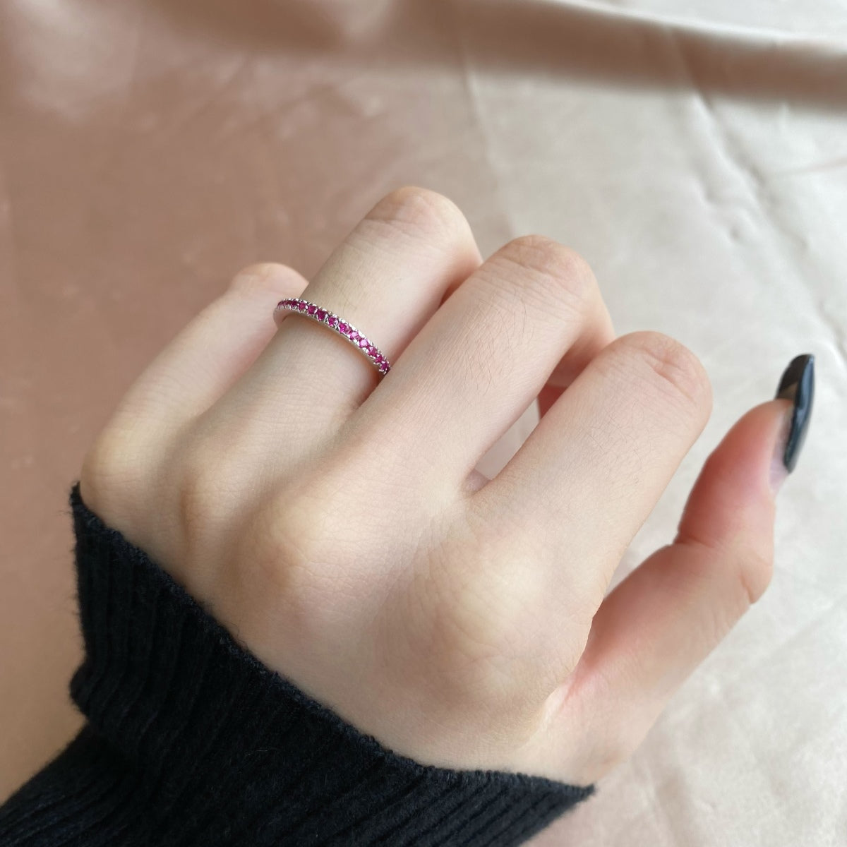 [Royal Jewellery]Delicate Sparkling Round Cut Daily Ring