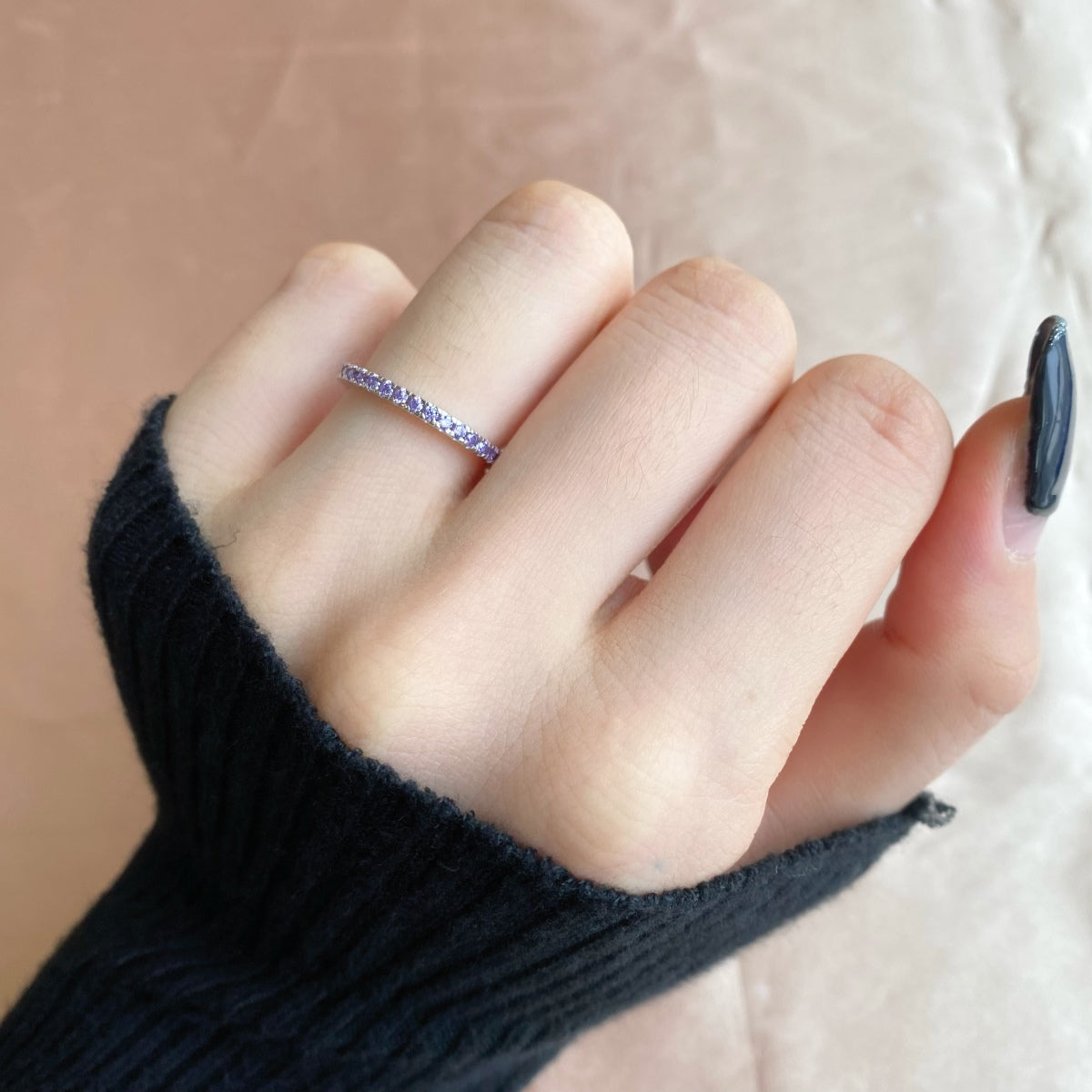 [ROYAL]Delicate Sparkling Round Cut Daily Ring