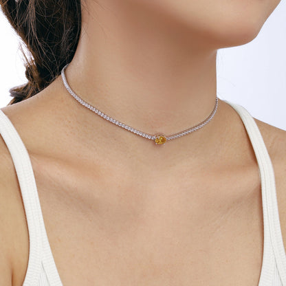 [Royal Jewellery]1.0 Carat Shining Oval Cut Necklace