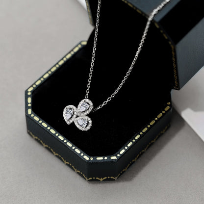 [ROYAL]Elegant Flower Shape Pear Cut Necklace