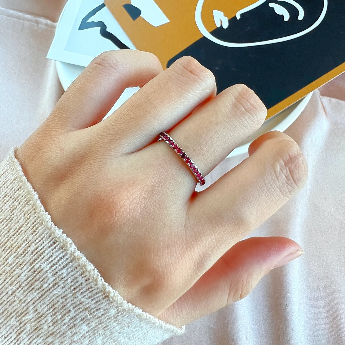 [Royal Jewellery]Delicate Sparkling Round Cut Daily Ring