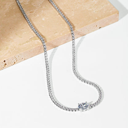 [Royal Jewellery]1.0 Carat Shining Oval Cut Necklace