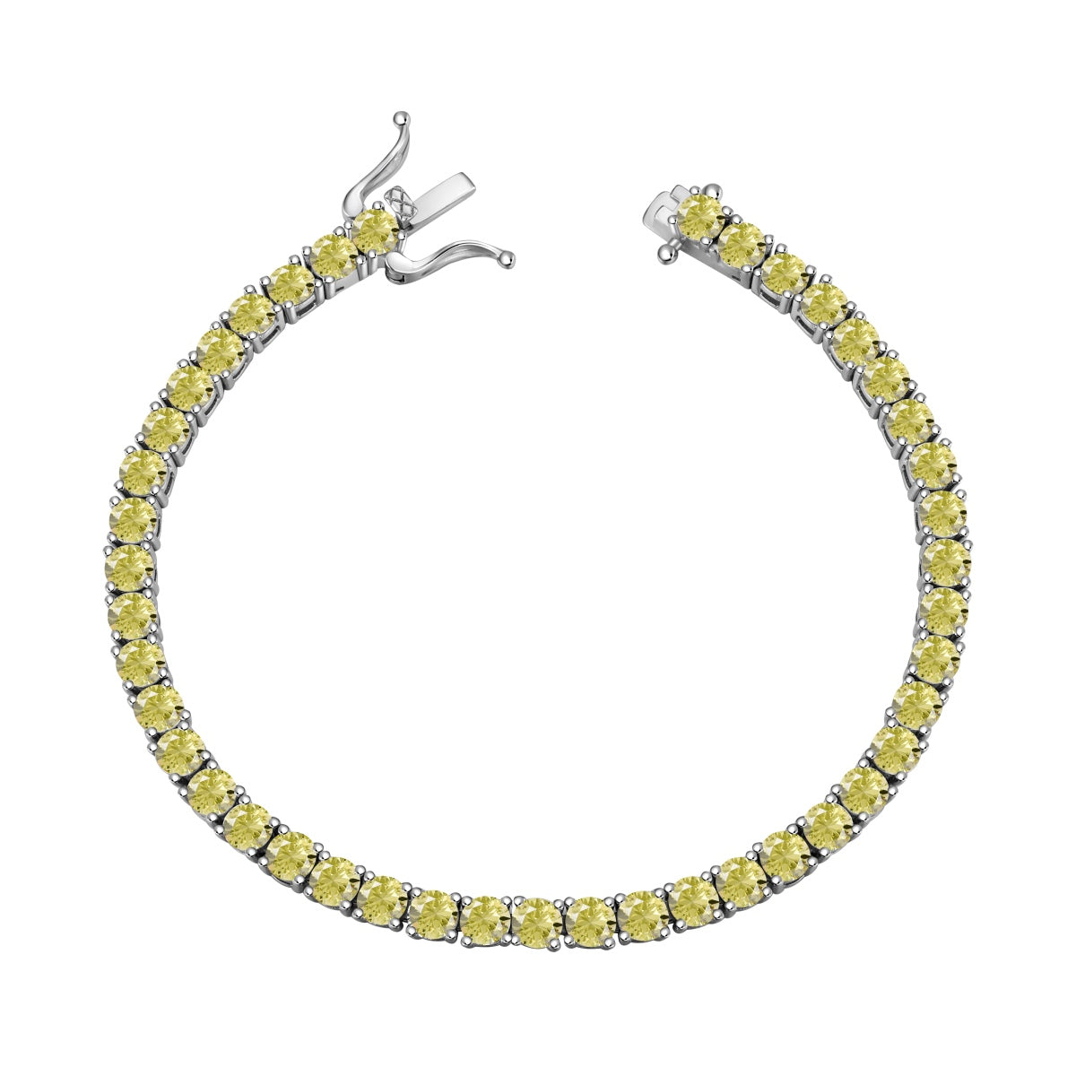 [Royal Jewellery]Ornate Dazzling Round Cut Tennis Bracelet