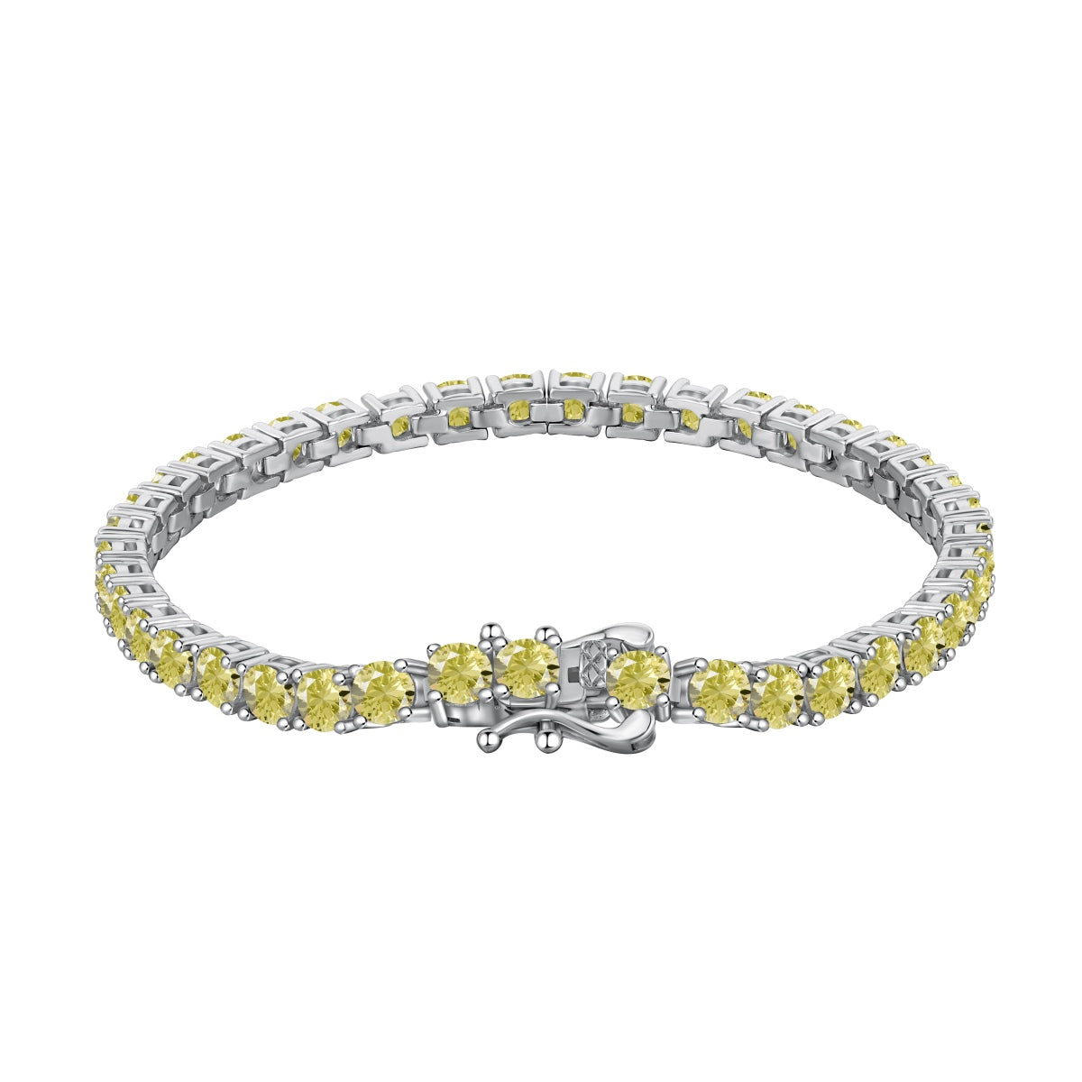 [Royal Jewellery]Ornate Dazzling Round Cut Tennis Bracelet