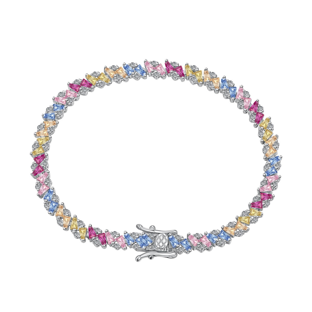 [Royal Jewellery]Ornate Sparkling Multi Cut Party Bracelet