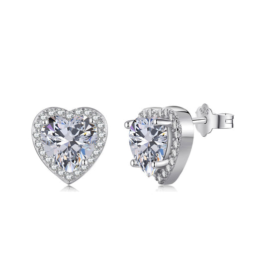 [Royal Jewellery]Sparkling Heart Shape Lover Earrings