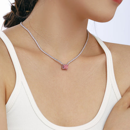 [Royal Jewellery]4.0 Carat Elegant Radiant Cut Necklace