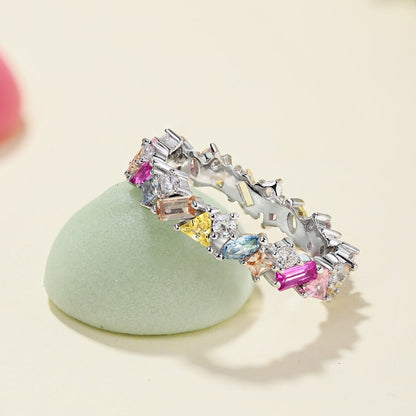 [Royal Jewellery]Dazzling Polychromatic Multi cut Daily Ring