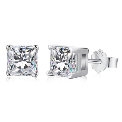[Royal Jewellery]1.0 Carat Radiant Princess Cut Wedding Earrings