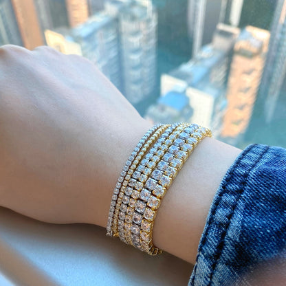 [Royal Jewellery]Radiant Shinning Princess Cut Tennis Bracelet