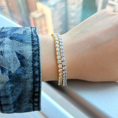 [Royal Jewellery]Sparkling Radiant Princess Cut Tennis Bracelet