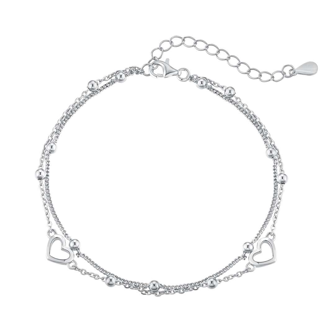 [Royal Jewellery]Dainty Double Layer Love Heart Bracelet