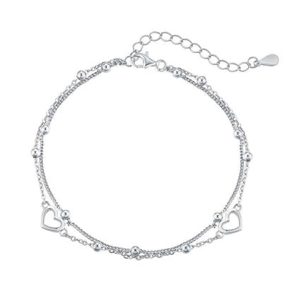 [Royal Jewellery]Dainty Double Layer Love Heart Bracelet