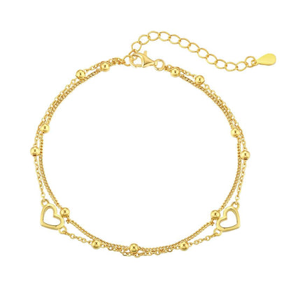 [Royal Jewellery]Dainty Double Layer Love Heart Bracelet