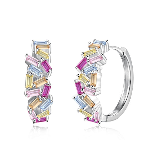 [Royal Jewellery]Dazzling Colorful Emerald Cut Daily Earrings