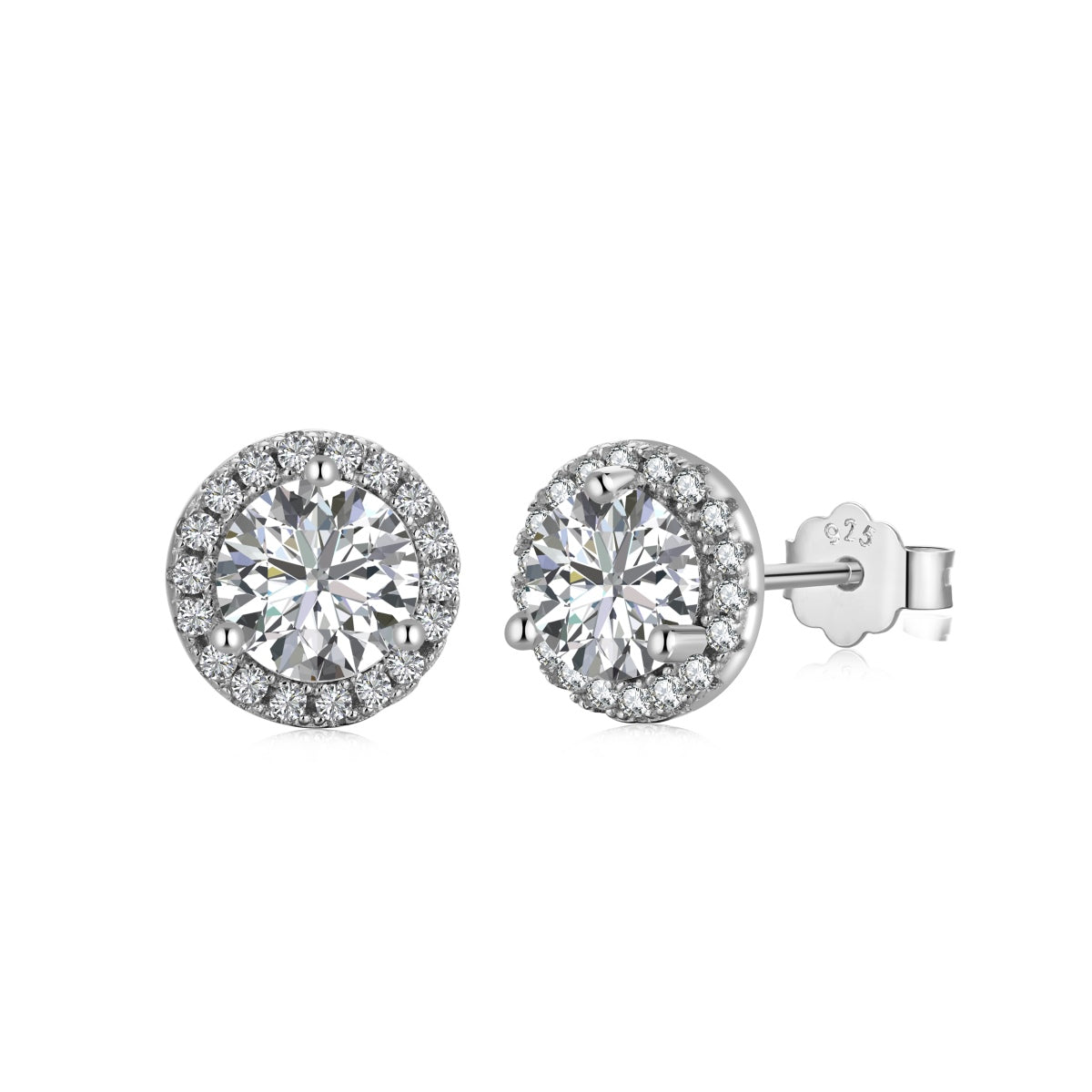 [Royal Jewellery]Classic Princess Round Shape Earrings