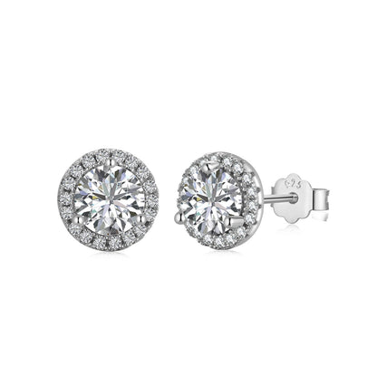 [Royal Jewellery]Classic Princess Round Shape Earrings