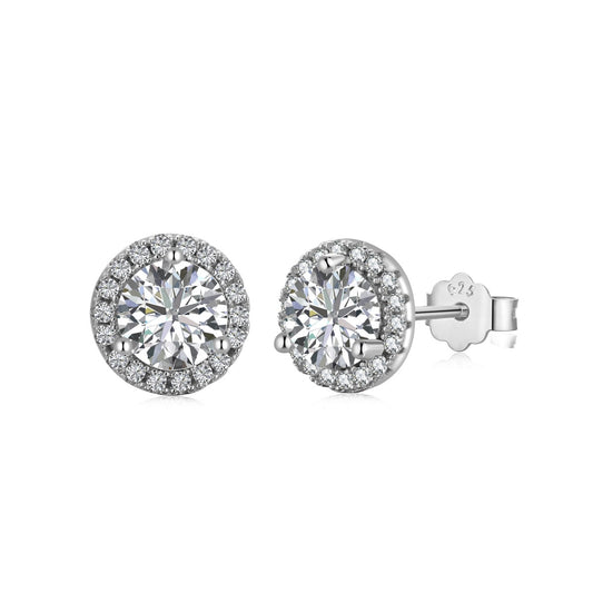 [Royal Jewellery]Classic Princess Round Shape Earrings