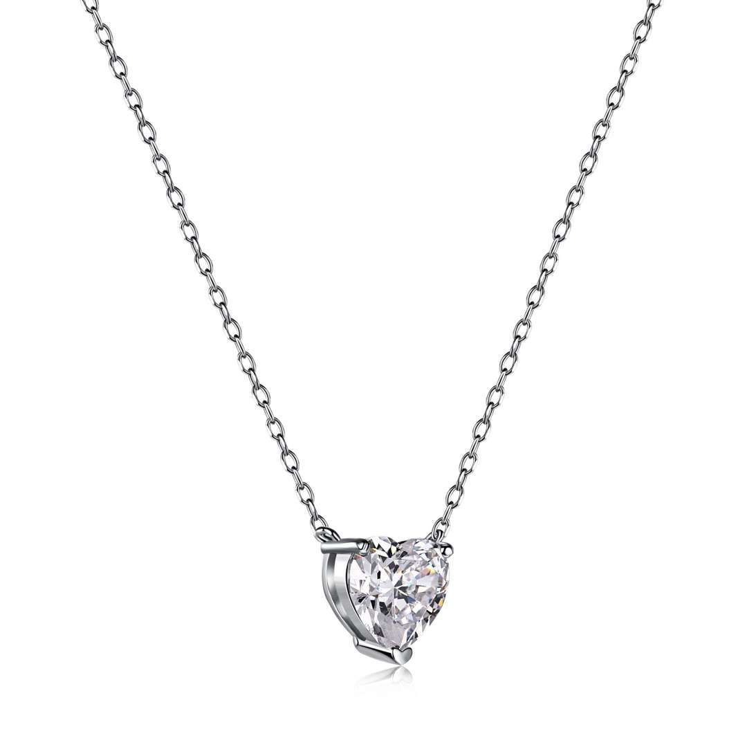 [Royal Jewellery]Heart Shape Main Stone Pendant Collarbone Necklace