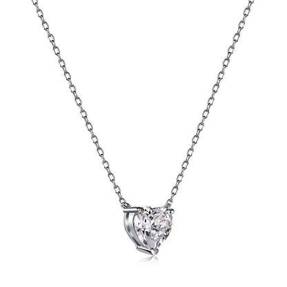 [Royal Jewellery]Heart Shape Main Stone Pendant Collarbone Necklace