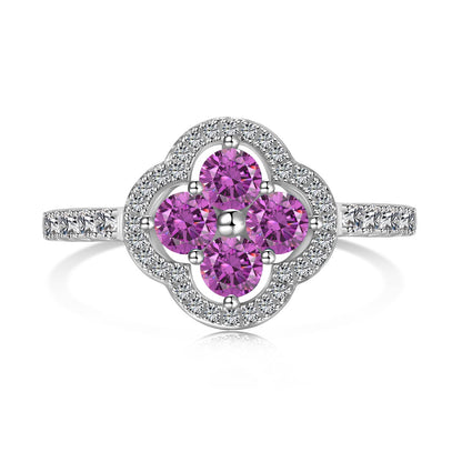 [Royal Jewellery]Four Leaf Clover Flower Design Ring