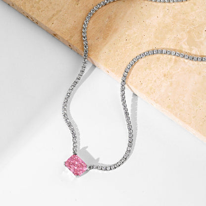 [Royal Jewellery]4.0 Carat Elegant Radiant Cut Necklace