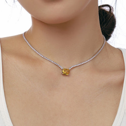 [Royal Jewellery]4.0 Carat Elegant Radiant Cut Necklace