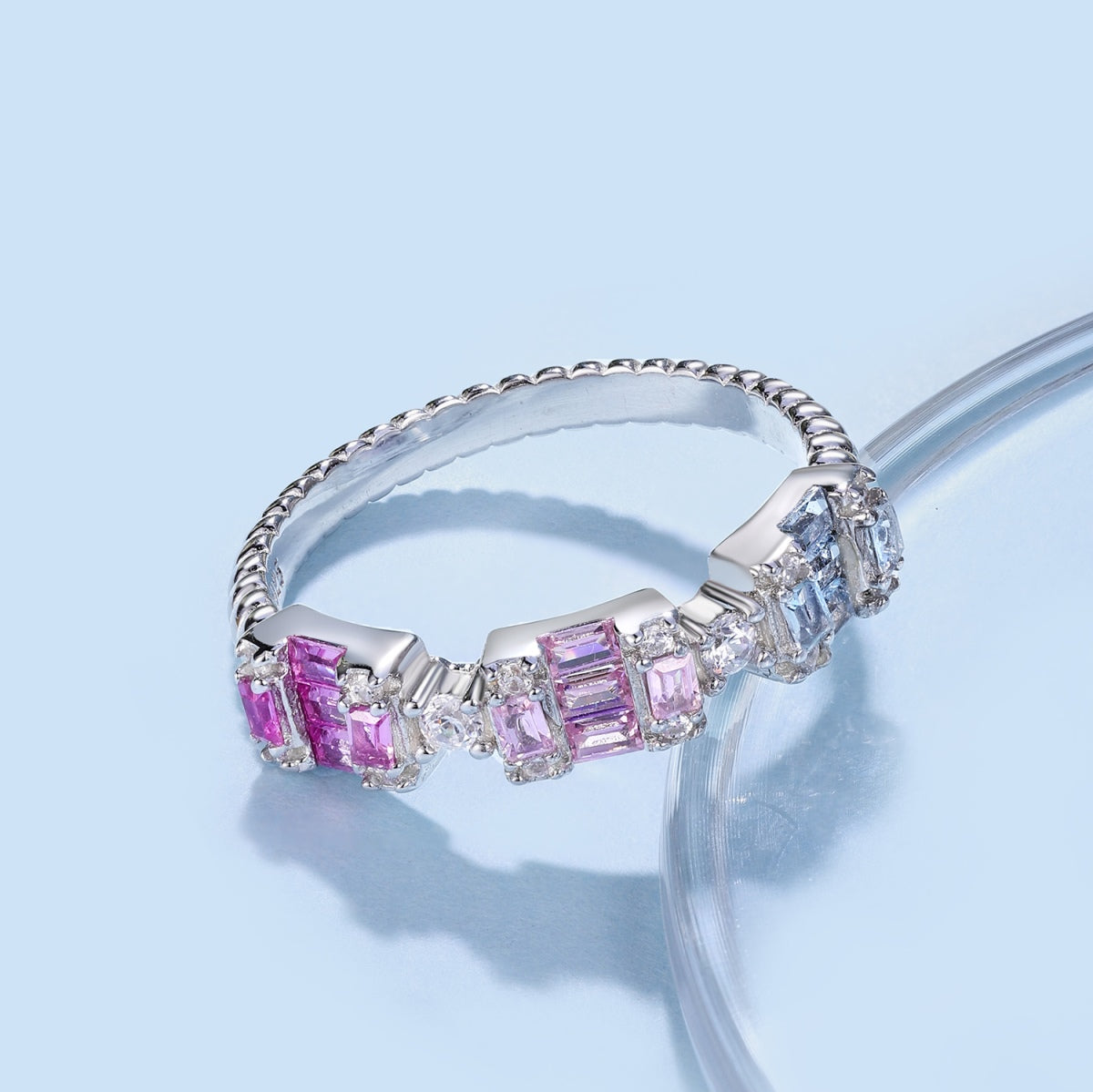 [Royal Jewellery]Unique Colorful Emerald Cut Party Ring