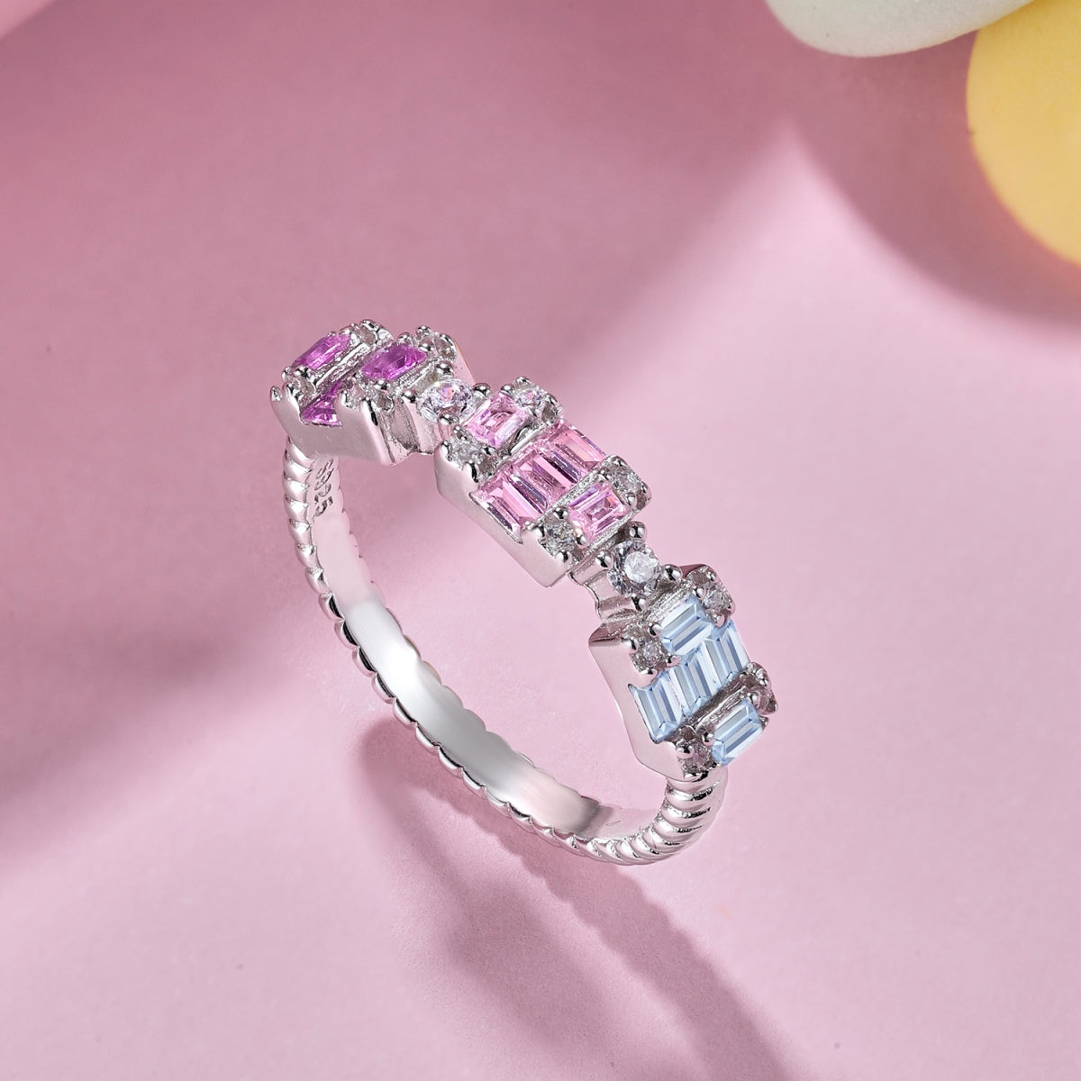 [Royal Jewellery]Unique Colorful Emerald Cut Party Ring