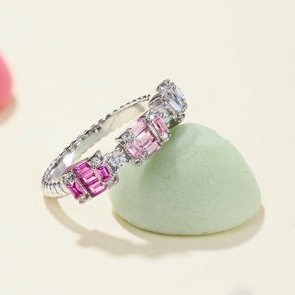 [Royal Jewellery]Unique Colorful Emerald Cut Party Ring