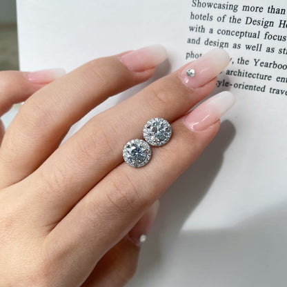 [Royal Jewellery]Classic Princess Round Shape Earrings