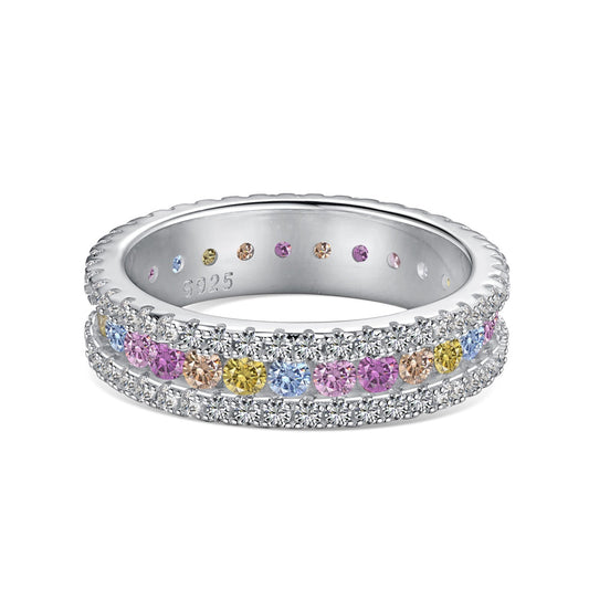 [Royal Jewellery]Delicate Colorful Round Cut Daily Ring